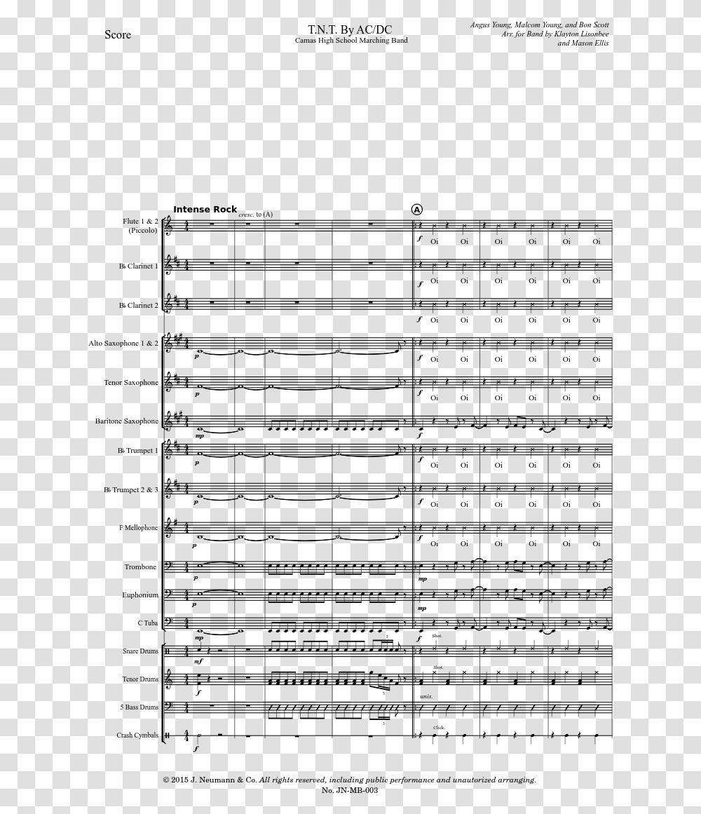 Ac Dc Tnt Alto Sax Sheet Music, Gray, World Of Warcraft Transparent Png