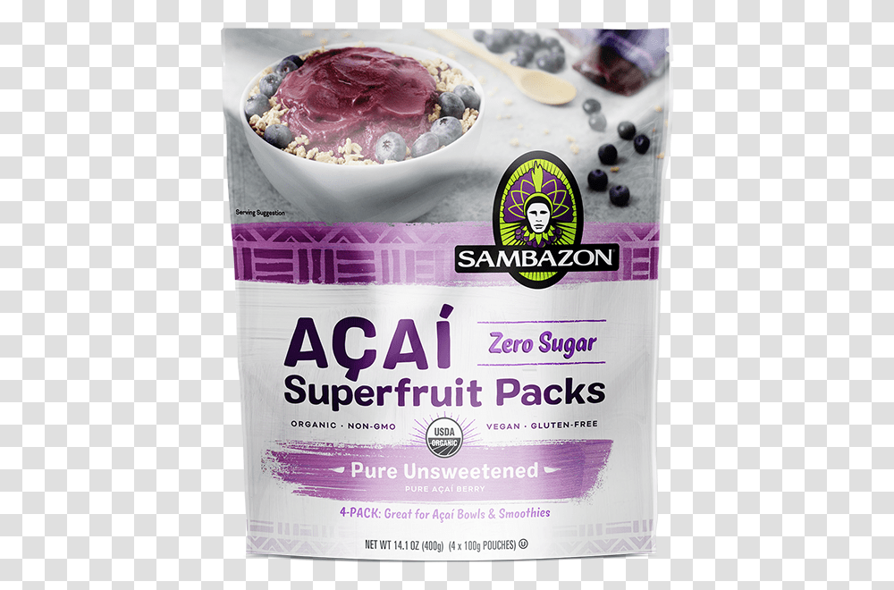 Acai Superfruit Packs, Plant, Cream, Dessert, Food Transparent Png