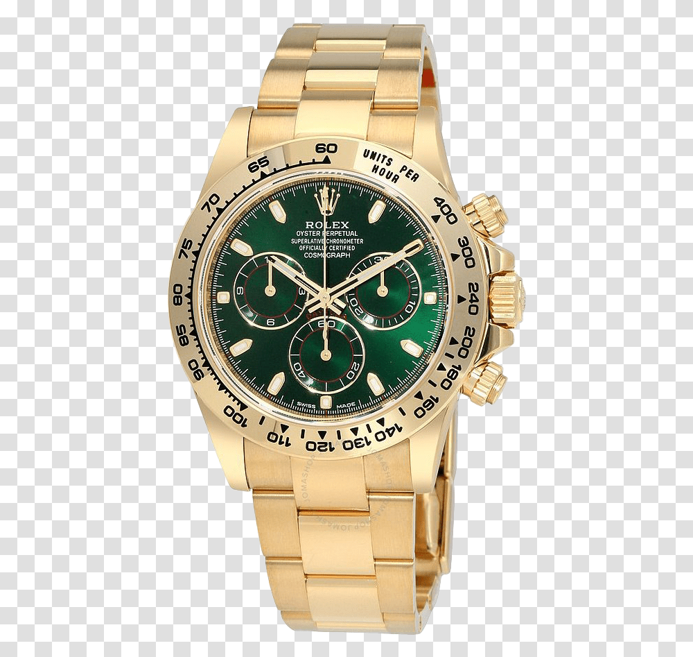 Accessories Images Rolex Daytona Gold Green, Wristwatch, Text Transparent Png