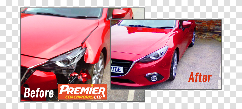 Accident Repair To Mazda Bodywork And Bumper By Premier Crash Repair Before And After, Car, Vehicle, Transportation, Spoke Transparent Png