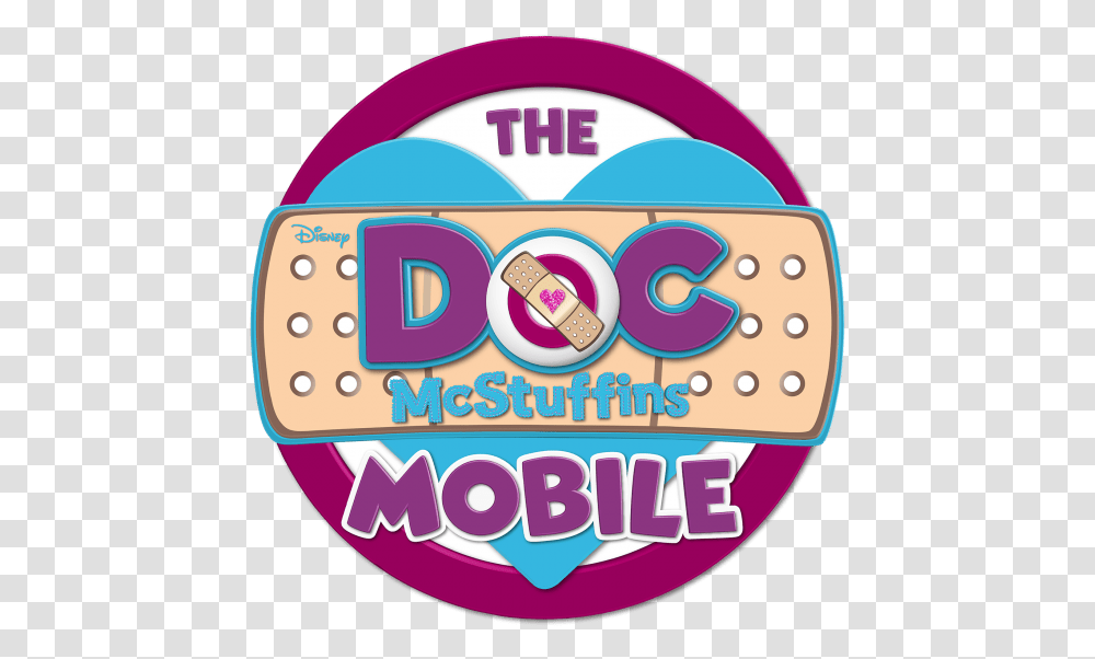 Acclaimed Disney Junior Series Doc Mcstuffin Logo, Label, Text, Sticker, Purple Transparent Png