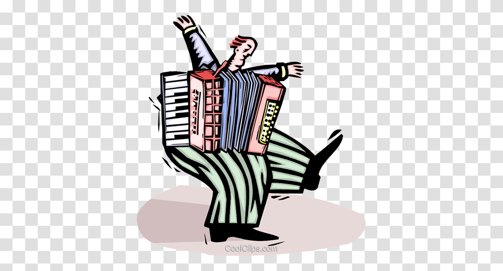 Accordion Player Royalty Free Vector Clip Art Illustration, Musical Instrument, Person, Human Transparent Png