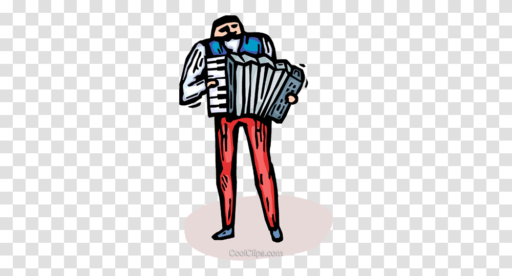 Accordion Player Royalty Free Vector Clip Art Illustration, Musical Instrument, Person, Human Transparent Png