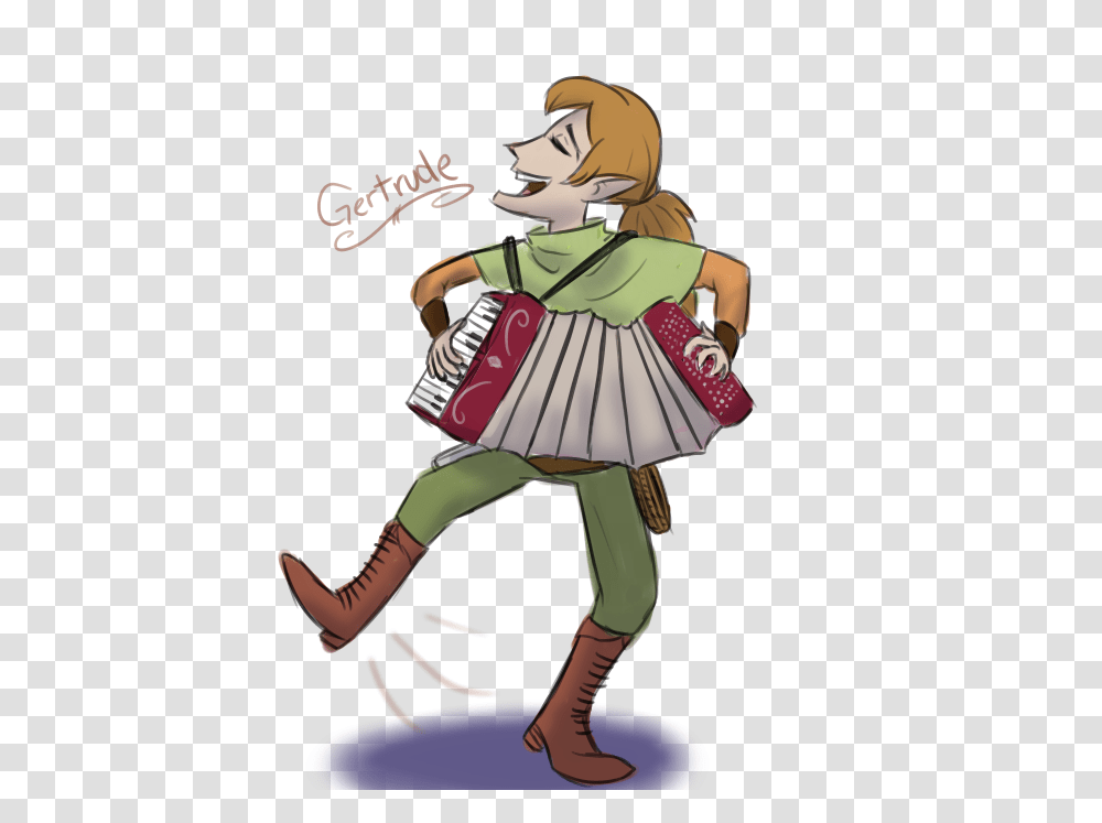 Accordion Playing Bard Character, Person, Costume, Elf, Figurine Transparent Png