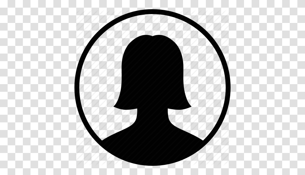 Account Avatar Circle Contact Female Profile User Icon, Label, Piano, Silhouette Transparent Png