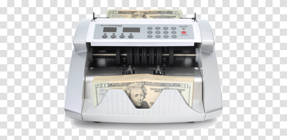 Accubanker Ab1050 Basic Bill Counter With Uv Counterfeit Accubanker Silver, Machine, Person, Human, Printer Transparent Png