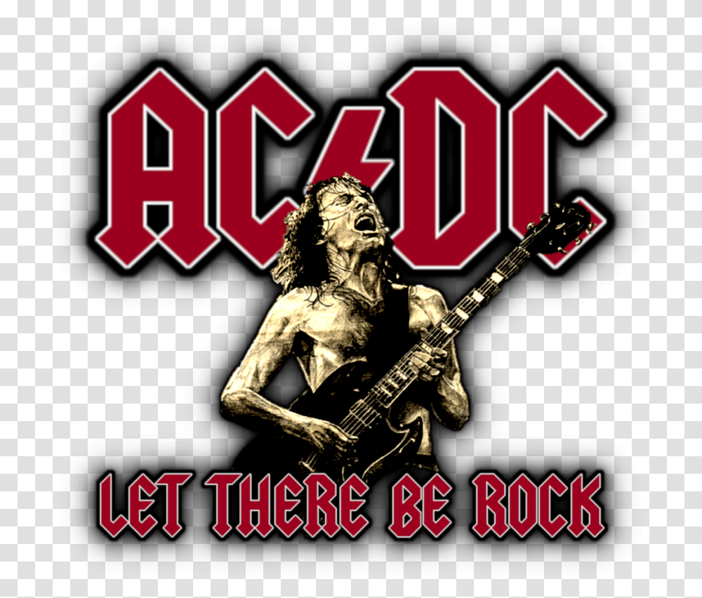 Acdc Logo Let There Be Rock Logo, Guitar, Leisure Activities, Musical Instrument, Person Transparent Png