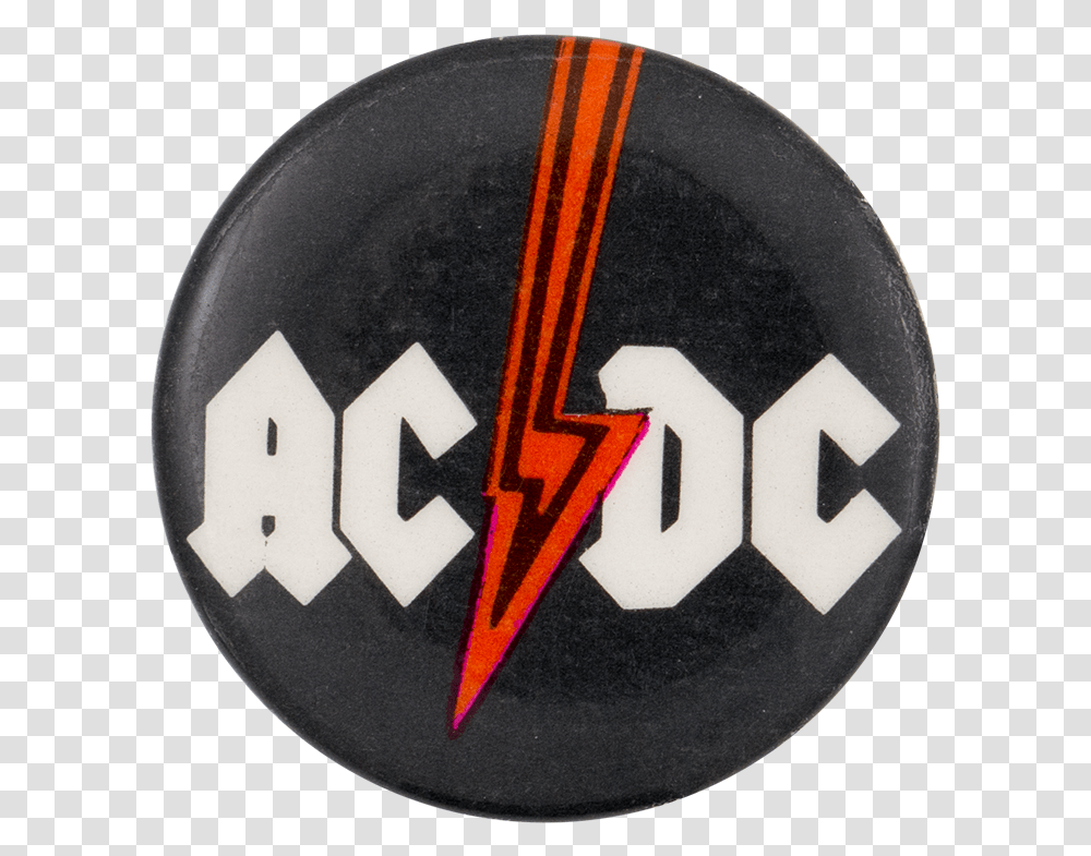 Acdc Red Lightening Bolt Music Button Museum Emblem, Logo, Trademark, Badge Transparent Png