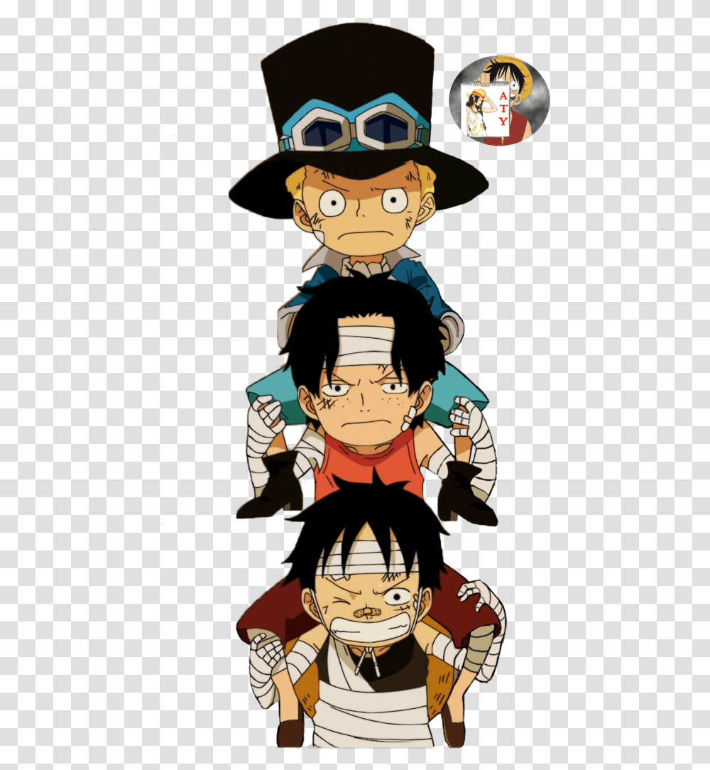 Ace Anime And One Piece Image One Piece Luffy Sabo Ace, Comics, Book, Person, Human Transparent Png