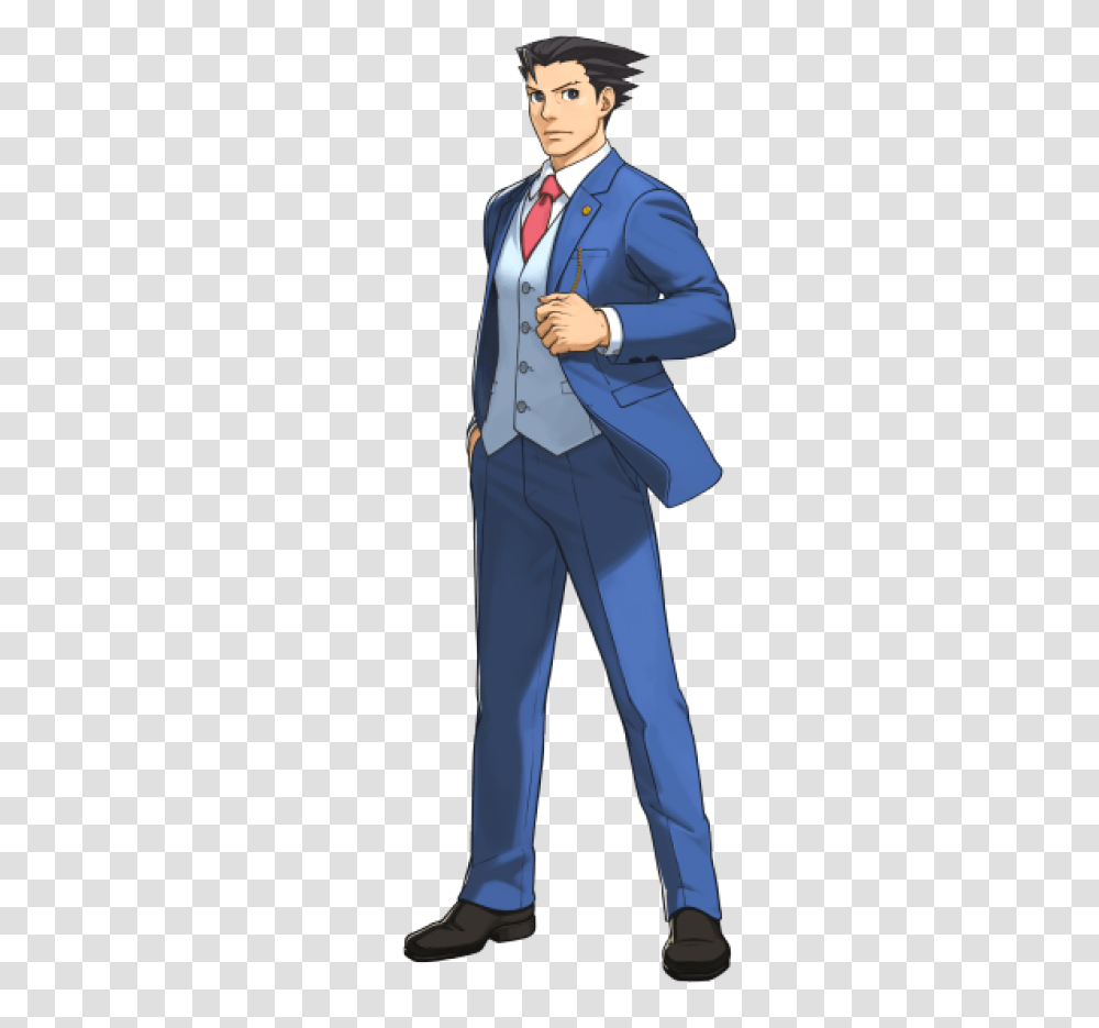 Ace Attorney 5' Fun In Spite Of Slim Cast Games Phoenix Wright, Clothing, Suit, Overcoat, Person Transparent Png