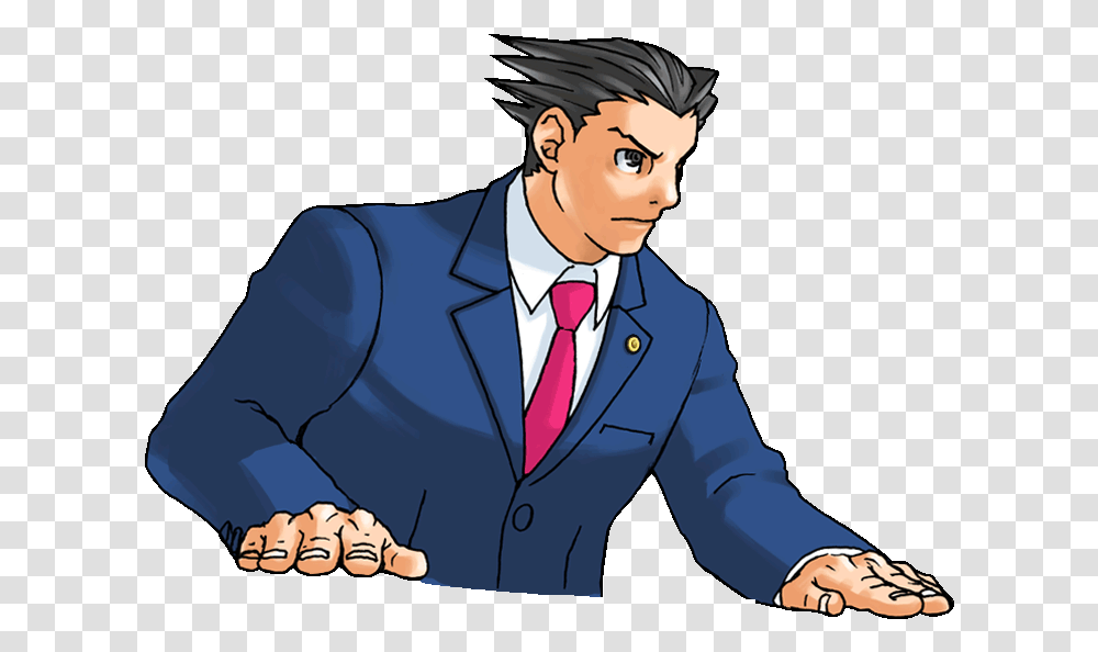 Ace Attorney Images Phoenix Wright Hd Sprites Hd Wallpaper Ace Attorney Phoenix Sprite, Tie, Accessories, Person, Hand Transparent Png