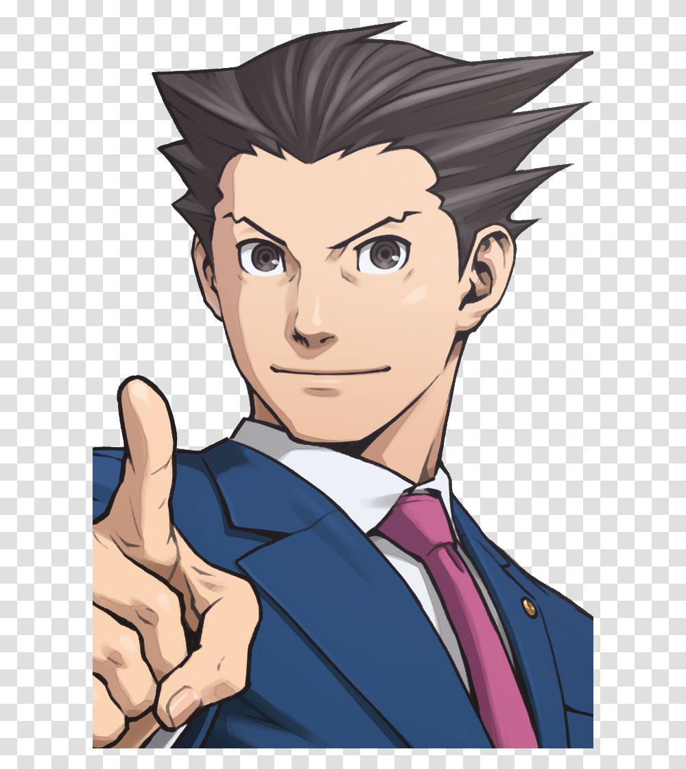 Ace Attorney Wiki Phoenix Wright, Person, Human, Tie, Accessories Transparent Png