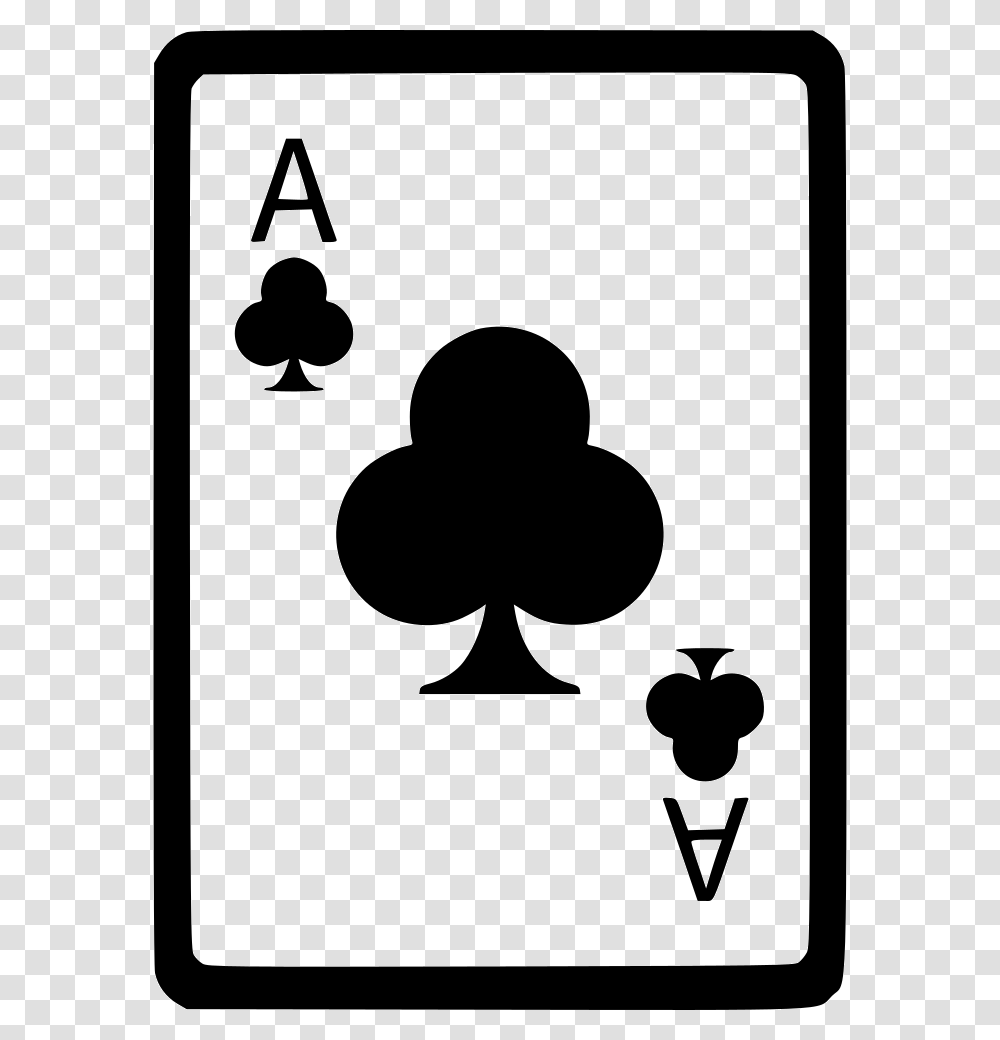 Ace Of Clubs Cards Poker Icon Free Download, Silhouette, Stencil, Electronics Transparent Png