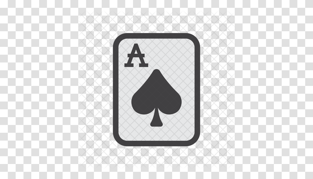 Ace Of Spades Card Icon Sign, Symbol, Text, Road Sign Transparent Png