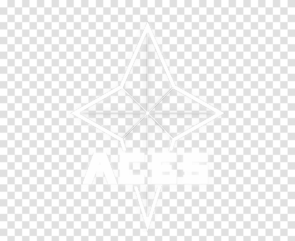 Aces Logo Sans Name White Full Glow Triangle, Star Symbol, Cross, Emblem Transparent Png