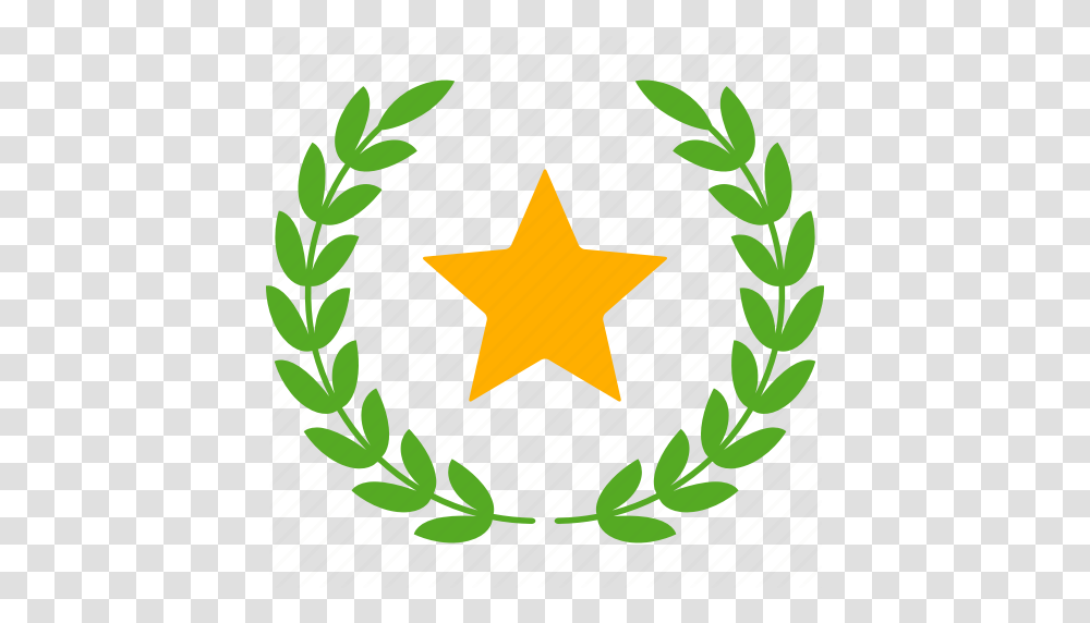 Achievement Glory Laurel Star Success Victory Wreath Icon, Star Symbol Transparent Png