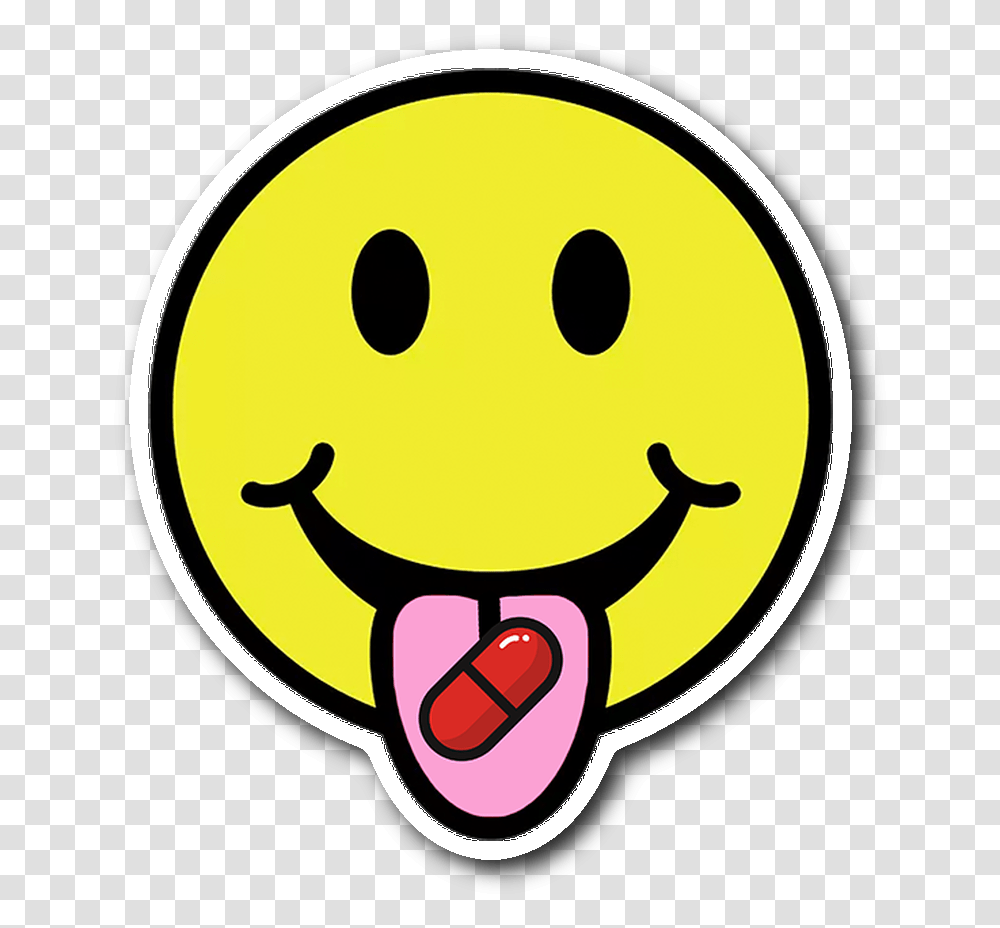 Acid Tabs Smiley Face, Label, Logo Transparent Png