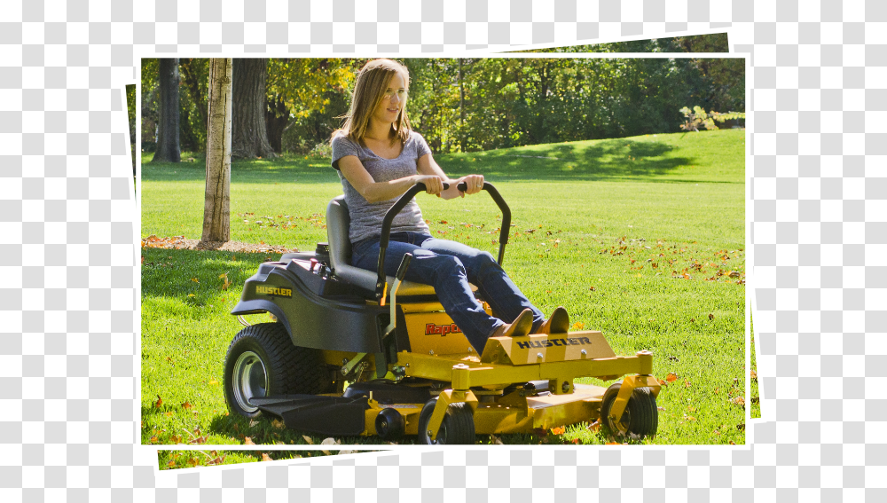 Ackerville Lawn Amp Garden Female On Riding Lawnmower, Person, Grass, Plant, Lawn Mower Transparent Png