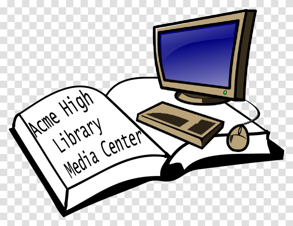 Acme High School Library Open Book Clip Art, Monitor, Screen, Electronics, Display Transparent Png