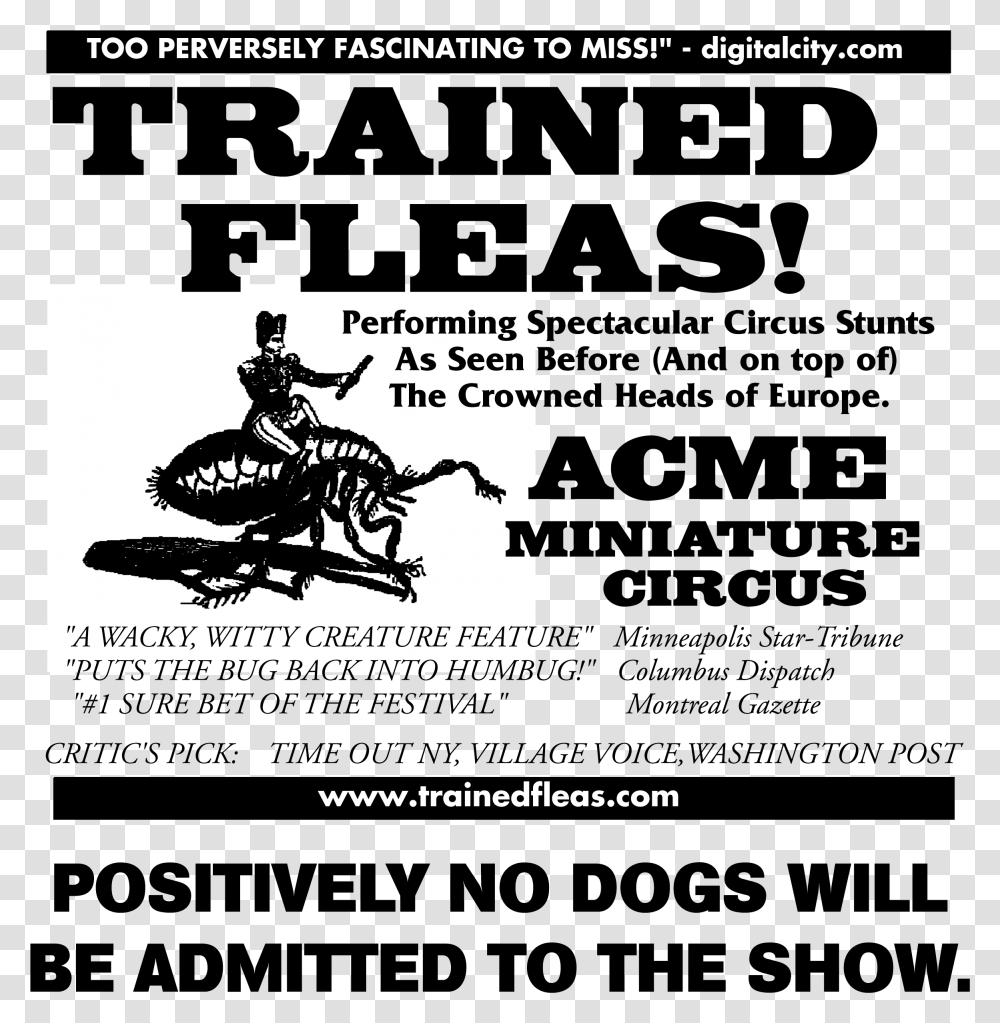 Acme Miniature Flea Circus Poster, Person, Advertisement, Paper Transparent Png