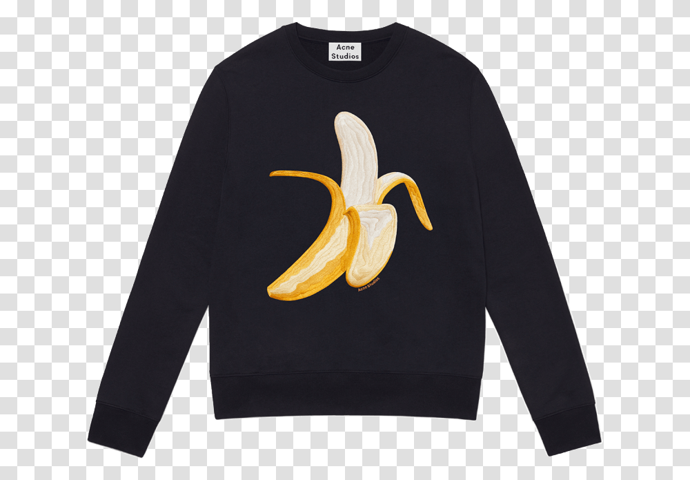 Acne Studios Banana Sweatshirt, Plant, Food, Fruit Transparent Png
