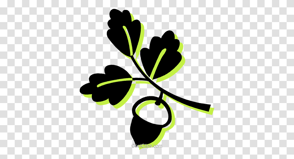 Acorn And Leaves Royalty Free Vector Clip Art Illustration, Plant, Fruit, Food, Leaf Transparent Png