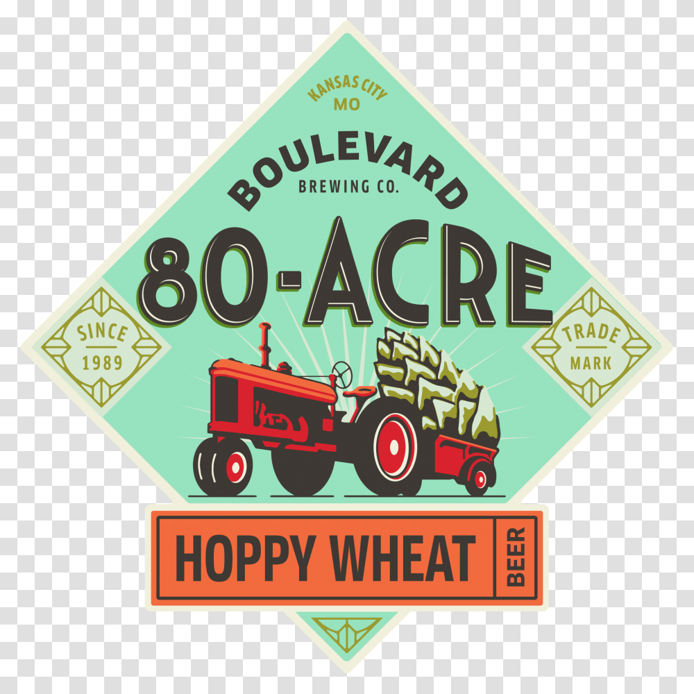 Acre Hoppy Wheat Beer Boulevard Brewing 80 Acre, Poster, Advertisement, Flyer, Paper Transparent Png