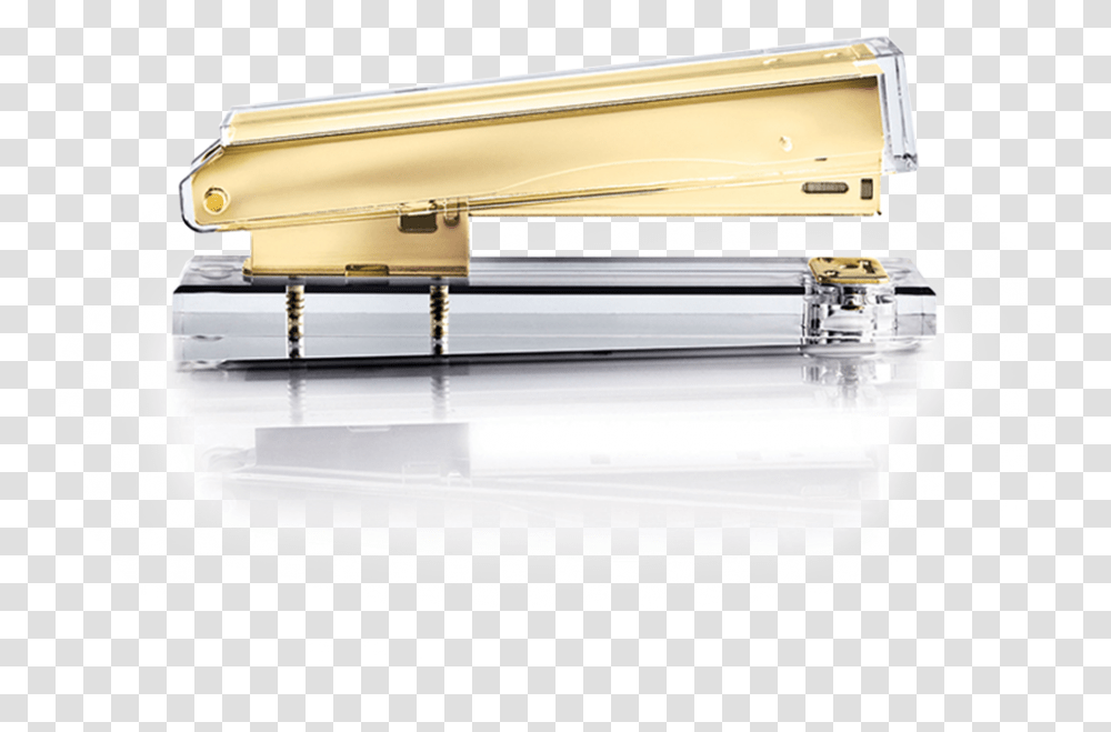 Acrylic Gold Stapler Gold Office Accessories, Pen, Musical Instrument, Furniture, Brass Section Transparent Png