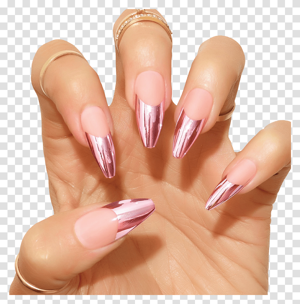 Acrylic Nails File Free Chrome French Tip Nails Transparent Png
