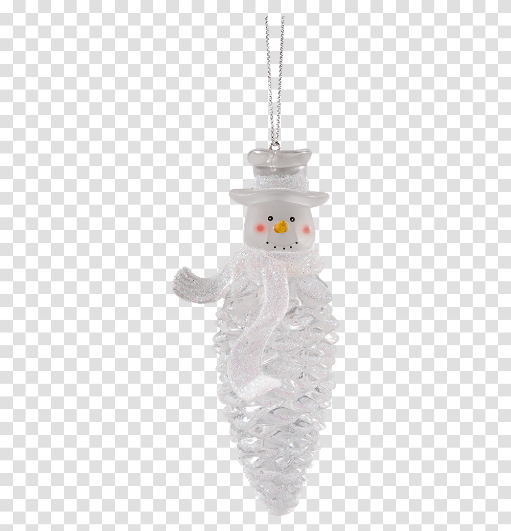 Acrylic Pinecone Snowman With Top Hat African Grey, Nature, Outdoors, Winter, Figurine Transparent Png