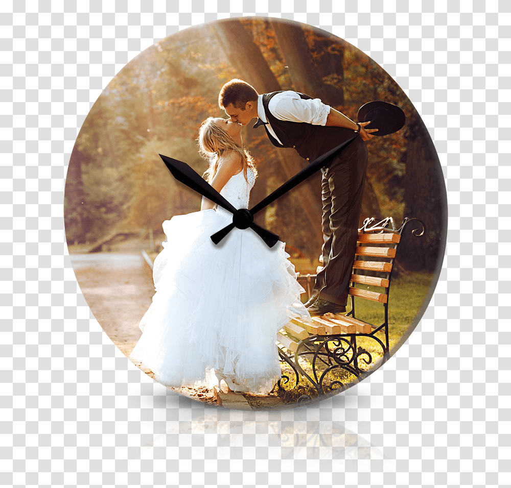 Acrylic Print Clocks Wedding Photography Bride Taller Than Groom, Person, Dance, Performer, Leisure Activities Transparent Png
