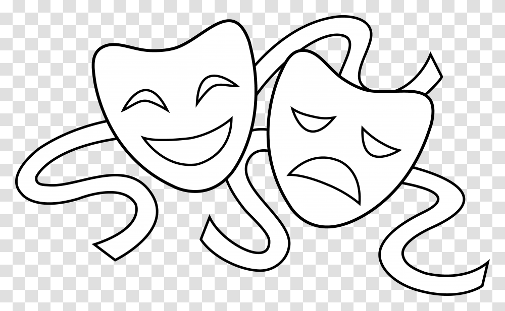 Acting Clipart Comedy Tragedy Theater Masks, Stencil, Pillow, Cushion, Doodle Transparent Png
