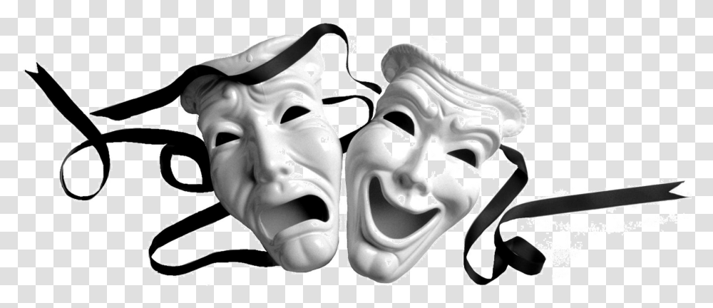 Acting Masks Clipart Happy And Sad Mask, Person, Human, Ear Transparent Png