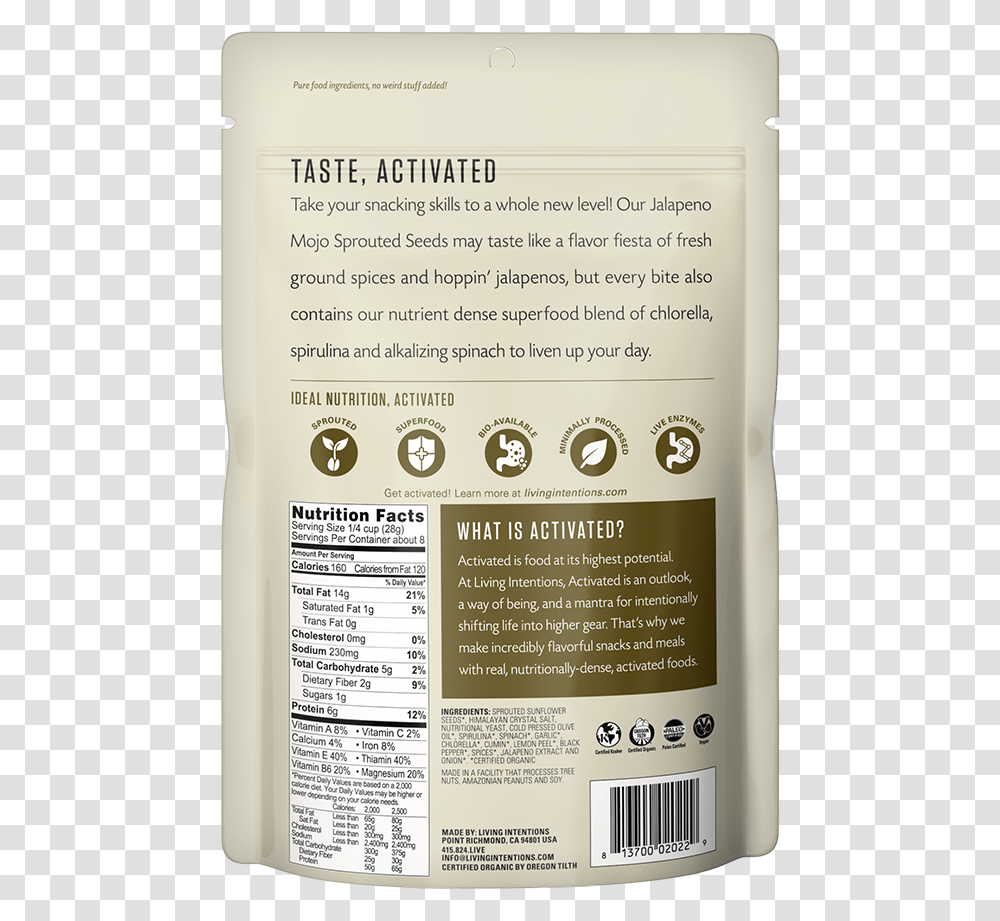 Activated Cereal Nutrition Living Intentions, Menu, Poster, Advertisement Transparent Png