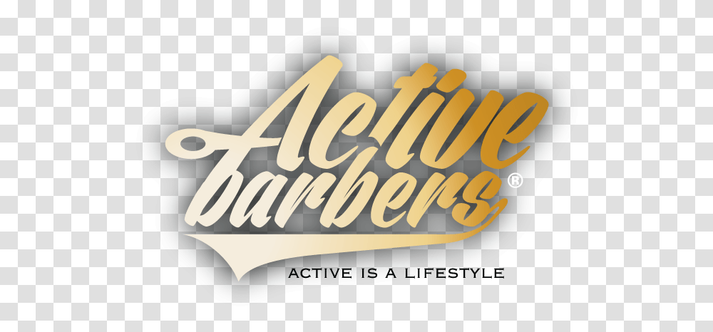 Active Barbers Horizontal, Text, Label, Calligraphy, Handwriting Transparent Png