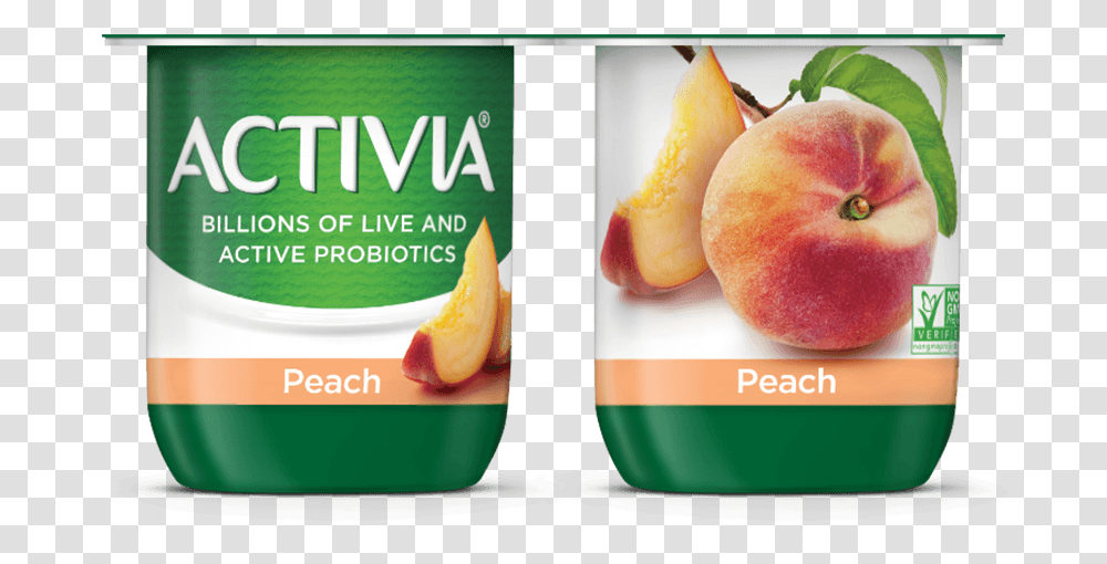 Activia Peach Probiotic Yogurt Activia Probiotic Yogurt, Plant, Apple, Fruit, Food Transparent Png
