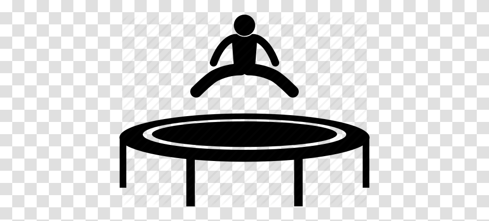 Activity Backyard Bounce Jumping Outdoor People Trampoline Icon, Piano, Musical Instrument, Silhouette Transparent Png