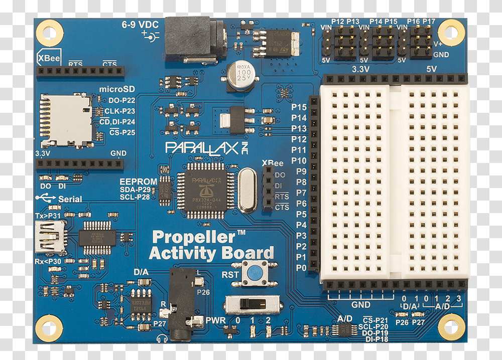 Activity Board Parallax Propeller Board, Electronic Chip, Hardware, Electronics, Computer Transparent Png