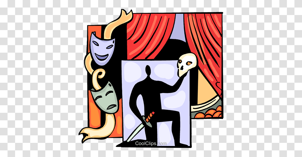 Actor Performing Hamlet Royalty Free Vector Clip Art Illustration, Person, Poster, Advertisement, Leisure Activities Transparent Png