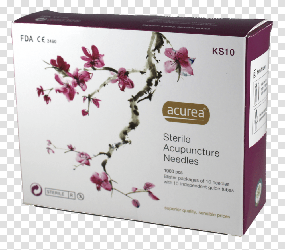 Acurea Eco Needles Korean Style Spring Handle Bulk Pack, Plant, Flower, Blossom, Box Transparent Png