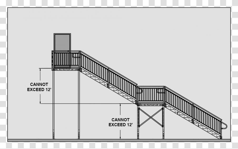Ada And Ibc Compliant Stairs Must Have An Intermediate Ibc Stair Landing Requirements, Handrail, Banister, Railing, Road Transparent Png