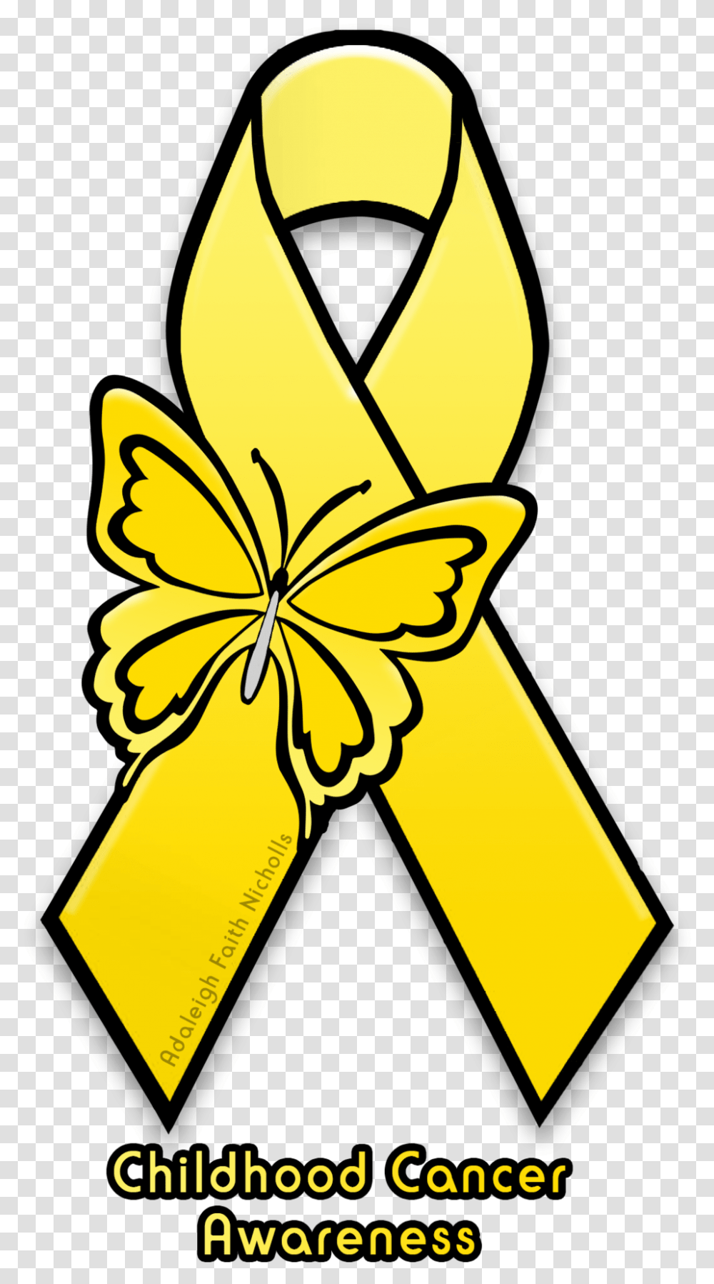Adaleighfaith 8 2 Childhood Cancer Awareness Ribbon Childhood Cancer Awareness, Plant, Flower, Blossom Transparent Png