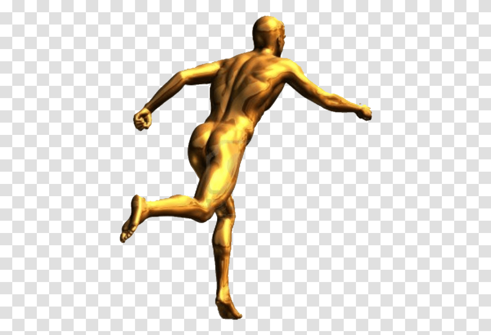 Adam Spre Mntuire 3d Spate Golden Running Man Vector, Person, Human, Arm, Acrobatic Transparent Png