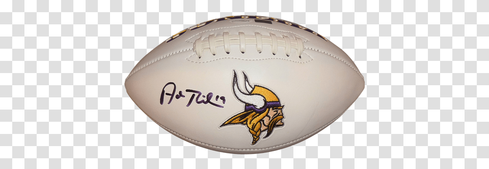 Adam Thielen Autographed Minnesota Vikings Logo Football Tse American Football, Rugby Ball, Sport, Sports Transparent Png
