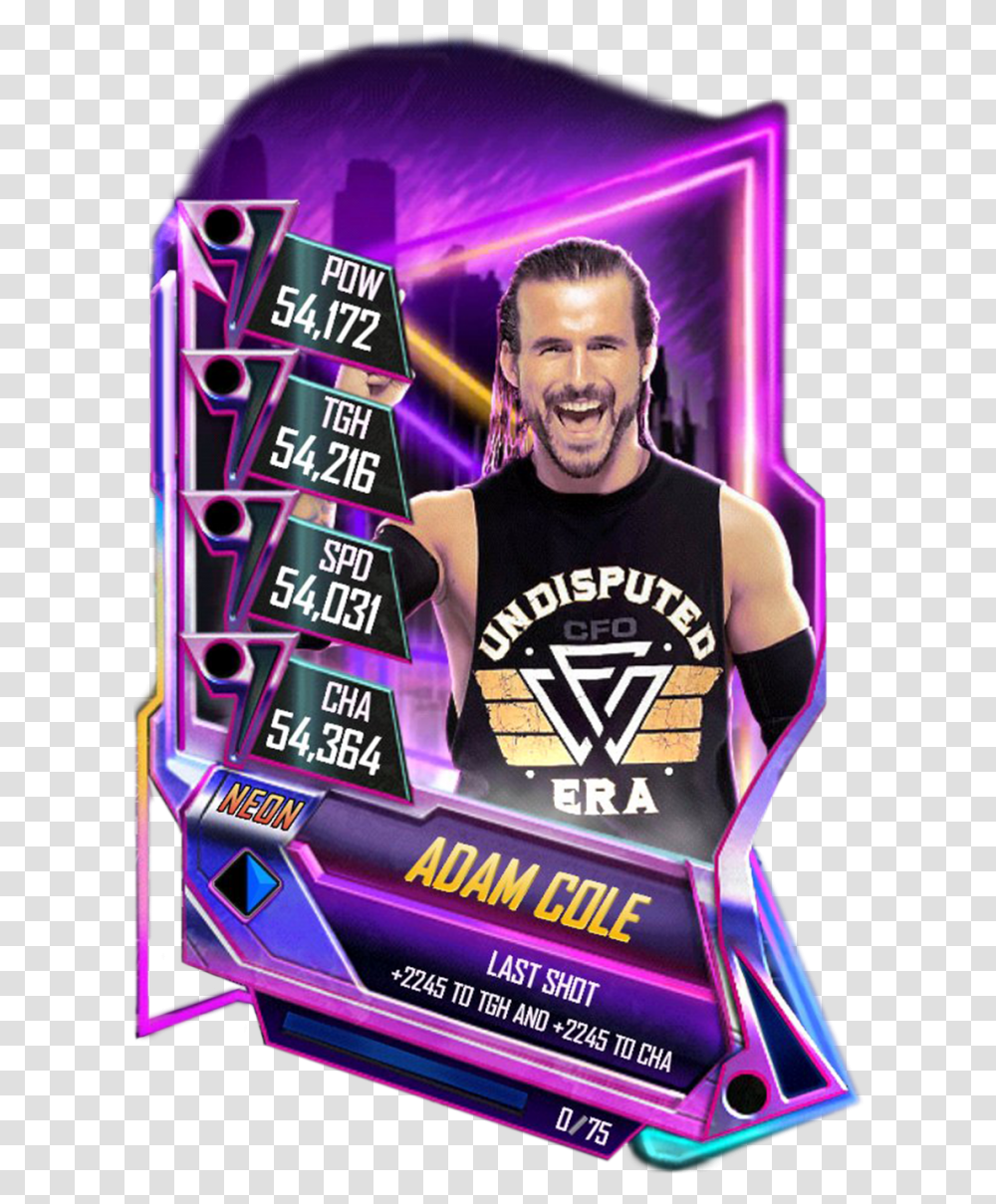 Adamcole S5 23 Neon Wwe Supercard Neon Cards, Person, Poster, Advertisement, Flyer Transparent Png