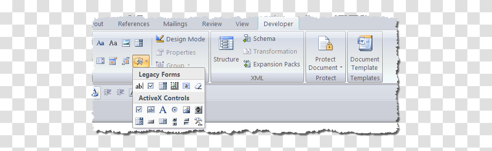 Add Classic Formfield Controls To Ribbon Vertical, Word, Text, File, Electronics Transparent Png
