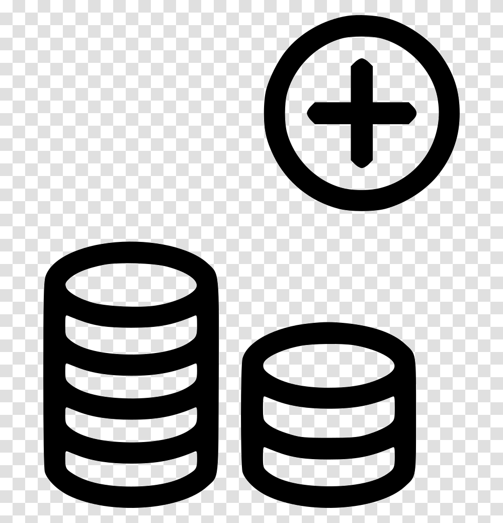 Add Coins Add Plus Penny Penny Icon, Spiral, Coil, Barrel, Cylinder Transparent Png
