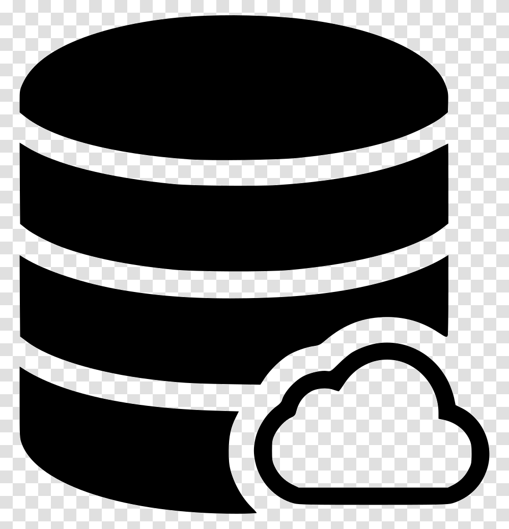 Add Database To Cloud Database Icon, Barrel, Stencil, Keg Transparent Png