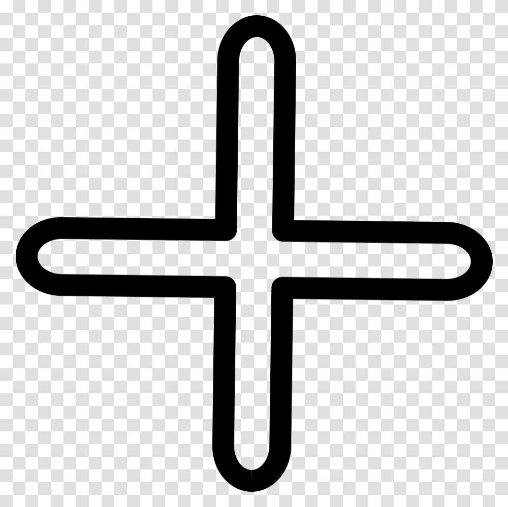 Add Outlined Plus Sign Icon Free Download, Cross, Stencil, Emblem Transparent Png