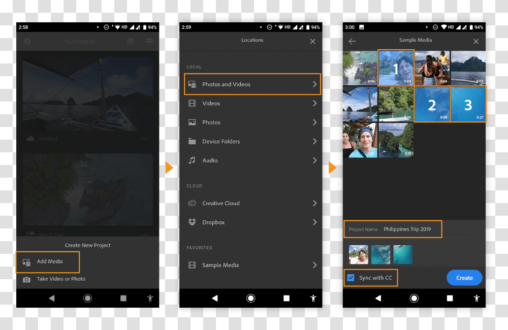 Add Photos Or Videos To Your Project Adobe Premiere Rush Android Export Local, Person, Outdoors, File Transparent Png